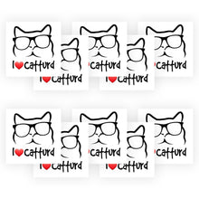 Load image into Gallery viewer, I Love Catturd Bumper Sticker - 4&quot; x 4&quot; (10 Pack)