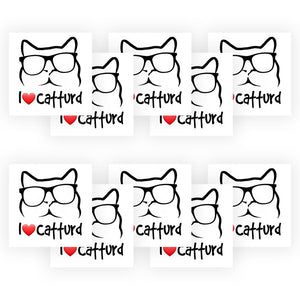 I Love Catturd Bumper Sticker - 4" x 4" (10 Pack)